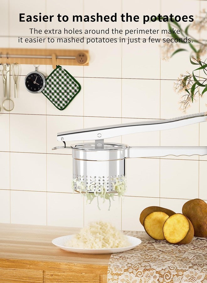 GloTika Large 15oz Potato Ricer, Heavy Duty Stainless Steel Potato Masher with Ergonomic Handle, Masher and Ricer Kitchen Tool for Mashed Potatoes, Noodle Maker - Image 2